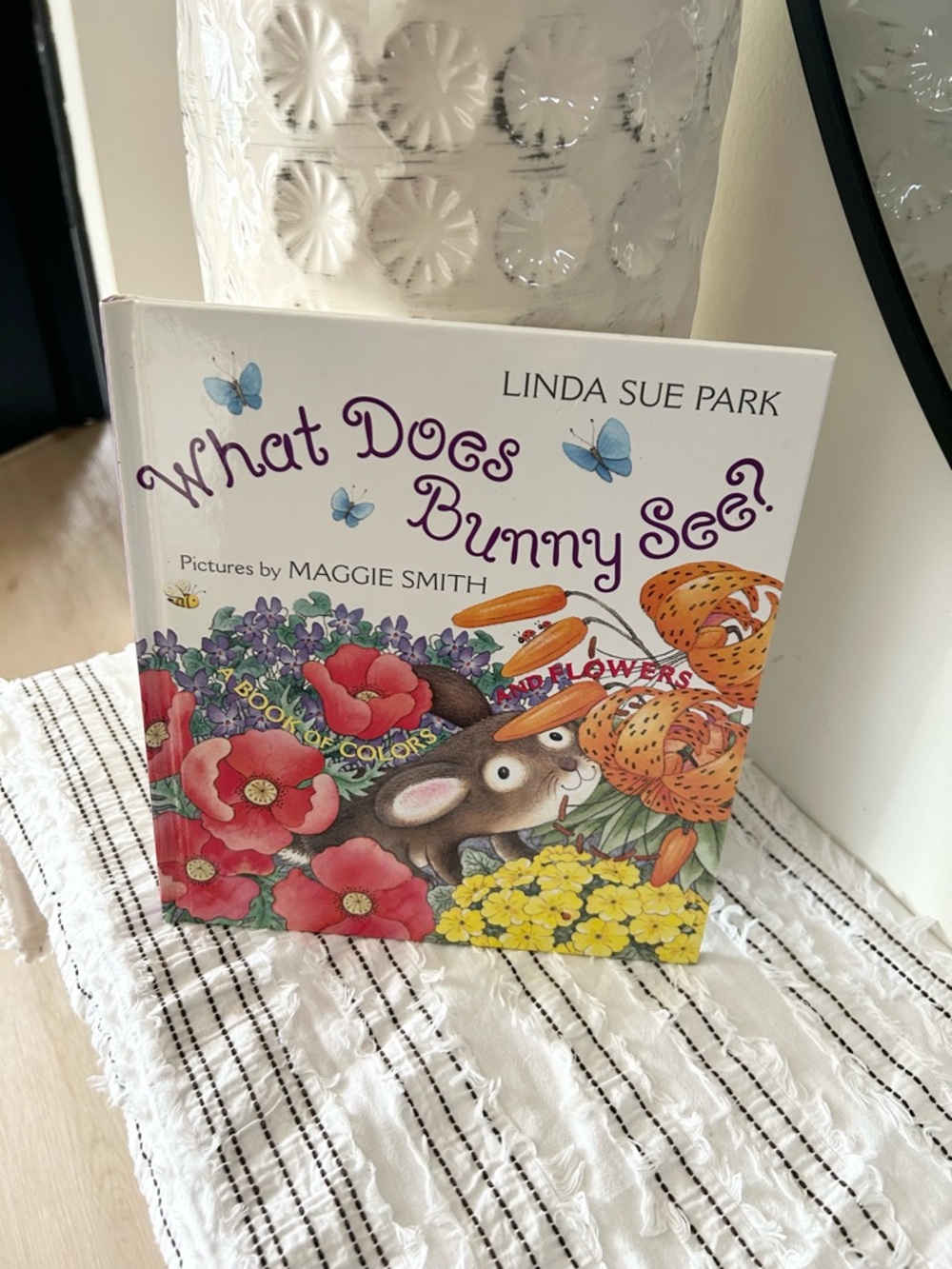 What Does Bunny See? Picture Book by Linda Sue Park - Colorful Floral Cover